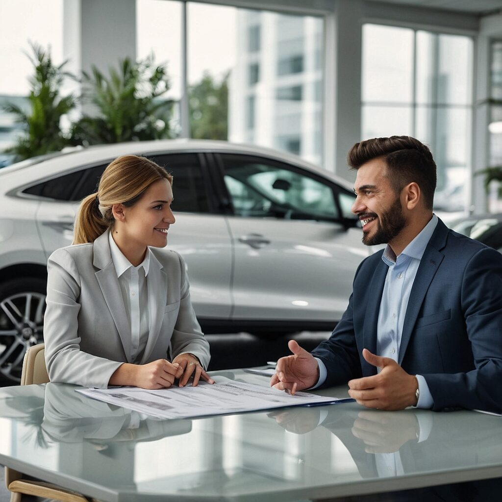 Beratungsgespräch beim Autohändler